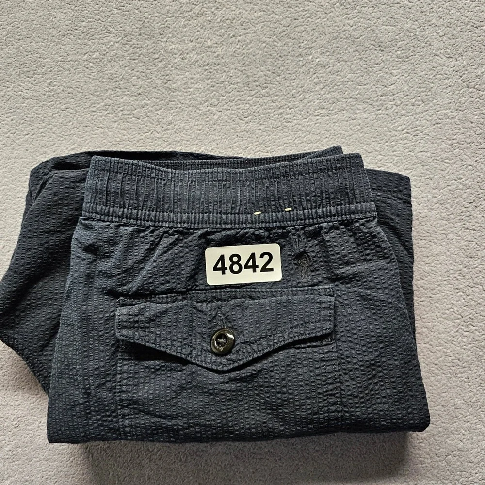 J.Crew Seersucker Swim Trunks Mens M Navy Blue Original Swimwear Shorts 6in